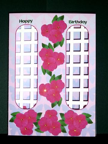 Pink Busy Lizzie Double Trellis Card Kit by Lynn Butters