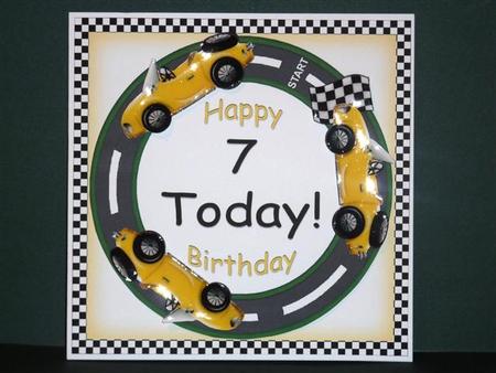 Yellow Racing Cars 7 Today Decoupage 3D Ring Sheet by Lynn Butters