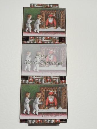 Hands Up Santa 3 Panel Fold Back Card by Lynn Butters