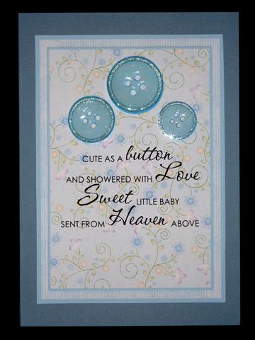 Cute as a Button - Baby Boy Card by Lynn Butters