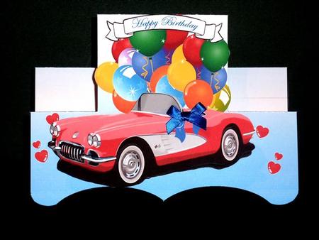 Happy Corvette Birthday Action Wobbles Card Kit by Lynn Butters