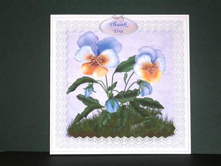 Pansies and Lace Oval Pyramid by Lynn Butters