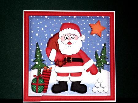 Xmas Santa Fan Pyramage Topper by Lynn Butters