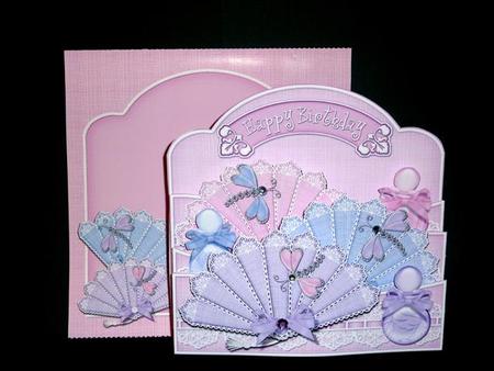 3D Lace Fans, Perfume N Dragonflies Pop Out Card Kit by Lynn Butters