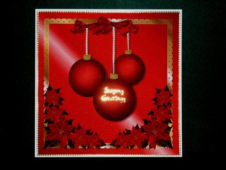 A Trio of Baubles Square Quick Card by Lynn Butters