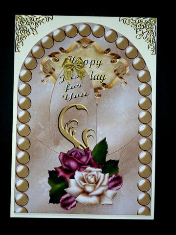 Birthday Antique Rose Pocket Card by Lynn Butters