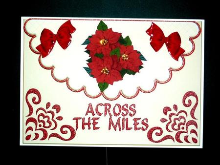 Red Poinsettias & Red Bows, Across the Miles by Lynn Butters