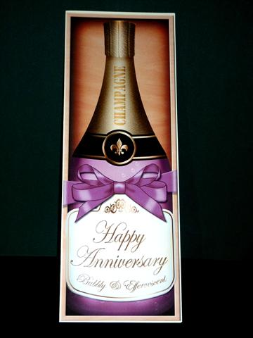 Large Dl Anniversary Champers in a Box Quick Card 3D Decoupa by Lynn Butters