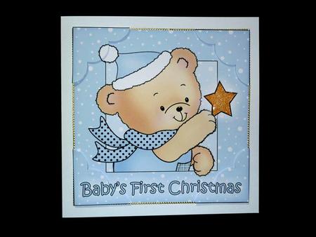 8 x 8 Robert's Star Baby's 1st Xmas Scalloped Corner Topper by Lynn Butters