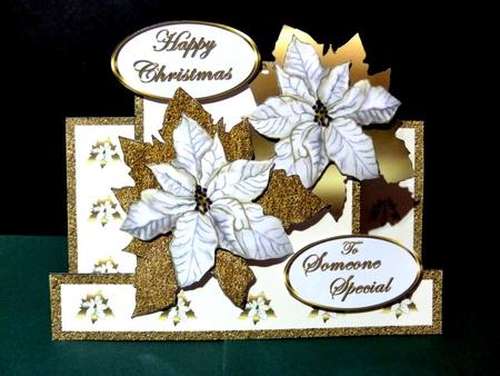 Gold Poinsettias Centre Stepper by Lynn Butters