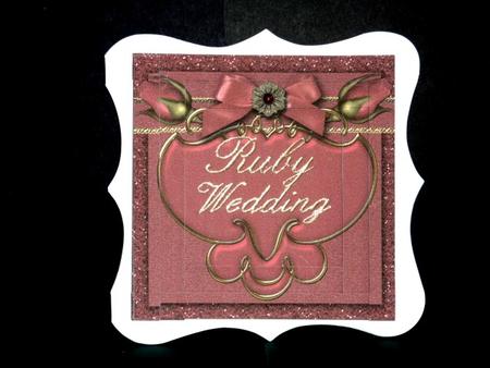 Ruby Wedding Double Rose 5in Spiral Edge Stacker by Lynn Butters