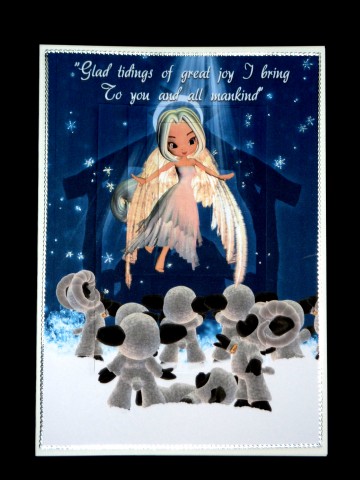 Angel Christmas Card Glad Tidings by Lynn Butters