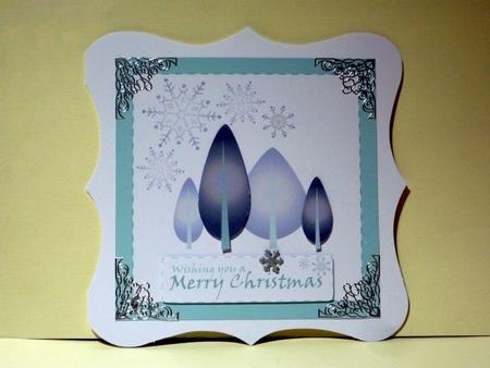Square Snowy Landscape Card - Metallic by Lynn Butters