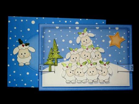 3D Xmas Lambs Animated Moveable Decoupage Card Kit by Lynn Butters