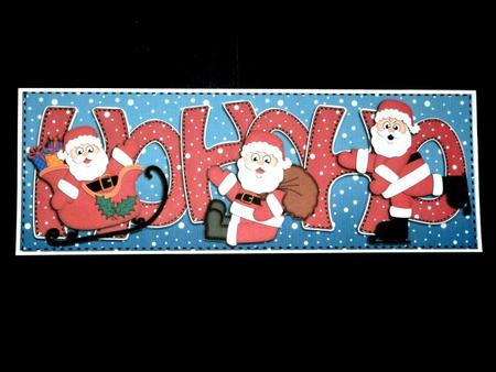 Large Dl Xmas Hohoho Santa Quick Card with 3D Decoupage by Lynn Butters