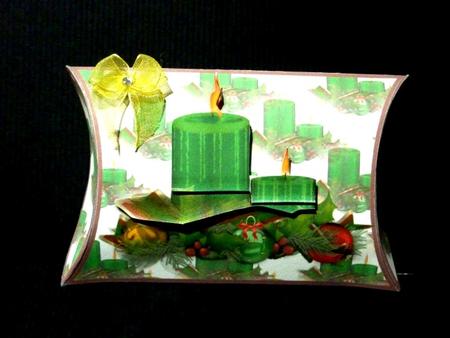 Green Candle Pillow Box by Lynn Butters