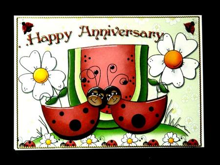 Love Bugs Anniversary Card Front and Decoupage by Lynn Butters