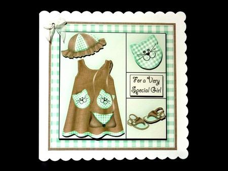 Little Miss 8x8 Card Front in Chocolate and Mint by Lynn Butters