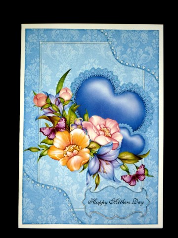 Floral Card Front Mothers Day, Birthday by Lynn Butters