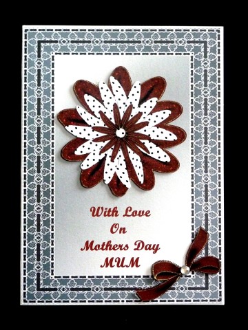 Black Lace Frame with Red & White Flower - Mothers Day by Lynn Butters