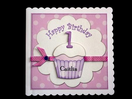 8 x 8 1st Birthday Cupcake Felties Scalloped Corner Topper by Lynn Butters