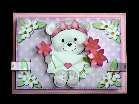 3D Teddy Tess's Letter Animated Moveable Decoupage Card Kit by Lynn Butters