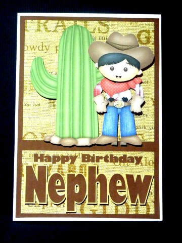 Happy Birthday Nephew Cowboy Card by Lynn Butters