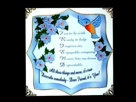Friend Verse Bracket Frame 8 x 8 Card by Lynn Butters