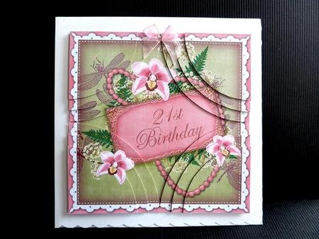 Pink Orchid Olive 21st Birthday 8in Round Corner Stacker Kit by Lynn Butters