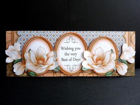 Peach Magnolia Best of Days Large Dl Decoupage Card Kit by Lynn Butters