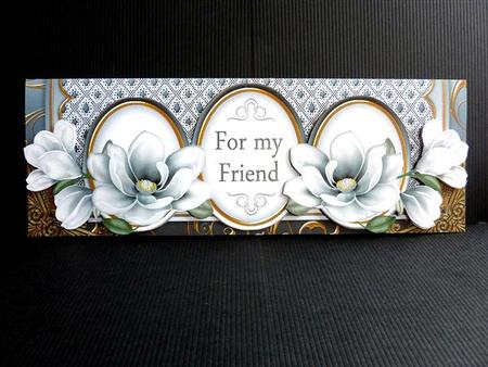 Silver Magnolia for My Friend Large Dl Decoupage Card Kit by Lynn Butters