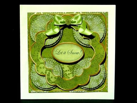 Olive Snowflake Let It Snow! 3D Rosette 8in Card Kit by Lynn Butters