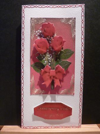 Three Red Roses, Anniversary, Valentine, Birthday by Lynn Butters