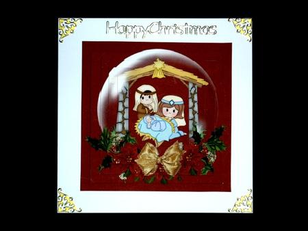 Christmas Nativity Snow Globe Square Pyramid by Lynn Butters