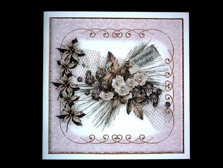 Frosty Flowers Christmas Decoupage by Lynn Butters