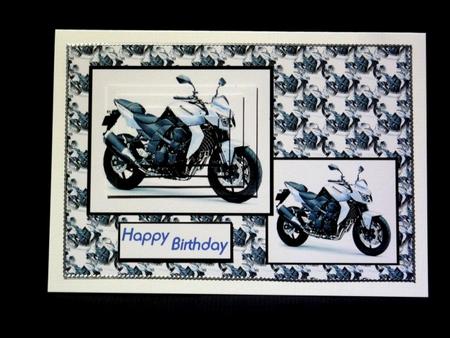 Motorbike Card Front by Lynn Butters