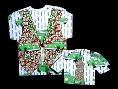 Vintage Cars T-shirt & Waistcoat Card & Gift Box Kit by Lynn Butters