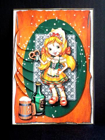 Pretzels & Beer Off-center Pyramid Card & Envelope Kit by Lynn Butters