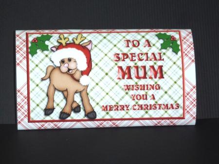 To a Special Mum Merry Christmas Chocolate Bar Wrapper by Lynn Butters