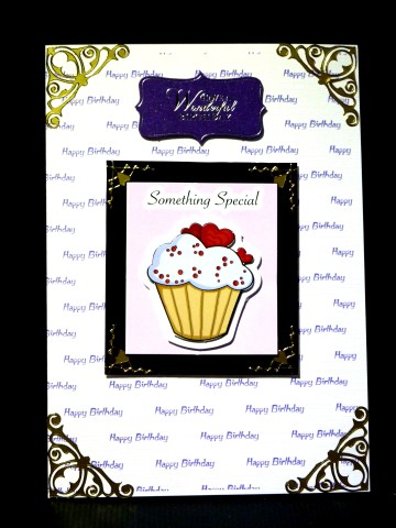 Happy Birthday Purple Background by Lynn Butters
