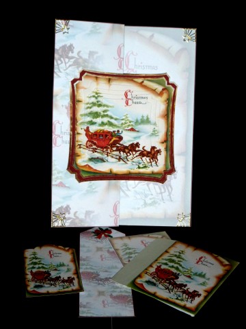 Vintage Christmas Cheer Fold Back Card by Lynn Butters