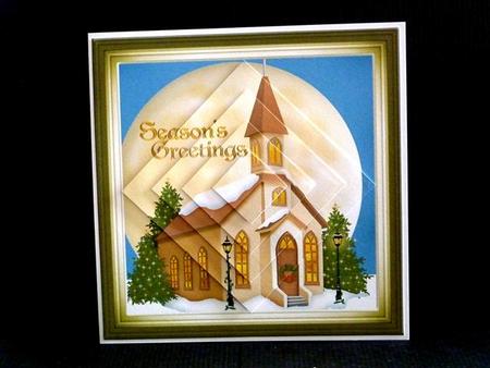 Snowy Church & a Christmas Moon - Diamond Stacker by Lynn Butters
