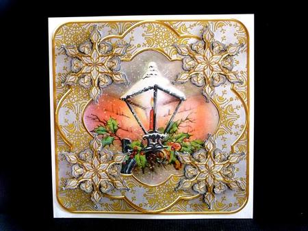 Lantern Silver Gold Flake Fancy 8in Decoupage Cf Kit by Lynn Butters