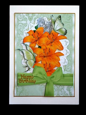 Beautiful A4 Orange Lilies by Lynn Butters