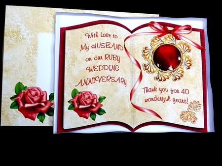 For My Husband on Our Ruby Wedding - Card Kit by Lynn Butters