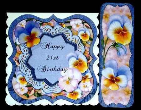 Happy 21st Birthday Topper, Insert & Bookmark by Lynn Butters