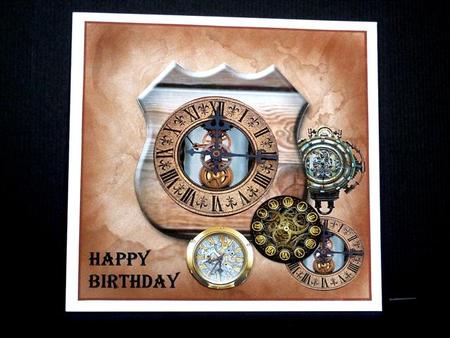 Steampunk Clocks Birthday Male by Lynn Butters