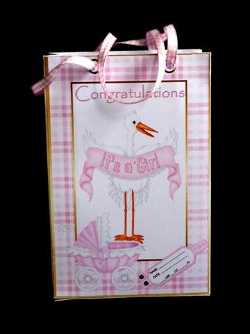 Stork Baby Girl Gift Bag by Lynn Butters