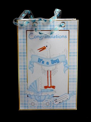Stork Baby Boy Gift Bag by Lynn Butters