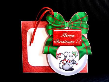 Bauble-shape Gift Card Kit - Mouse by Lynn Butters